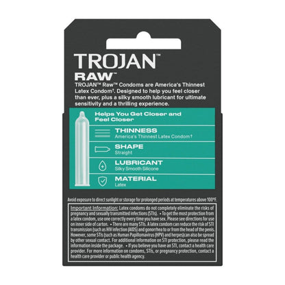 Trojan Raw Thin Condoms 3 pack